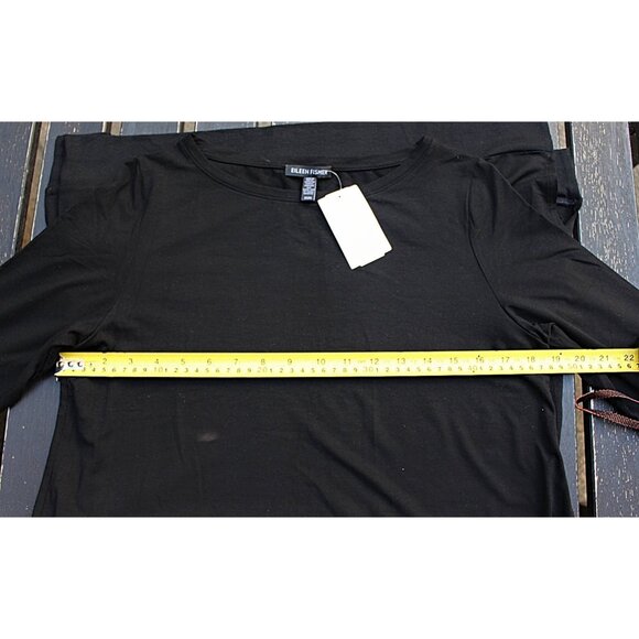Eileen Fisher NWOT - Bateau Neck Layering Dress in Viscose Jersey, Black, Med - Picture 6 of 10